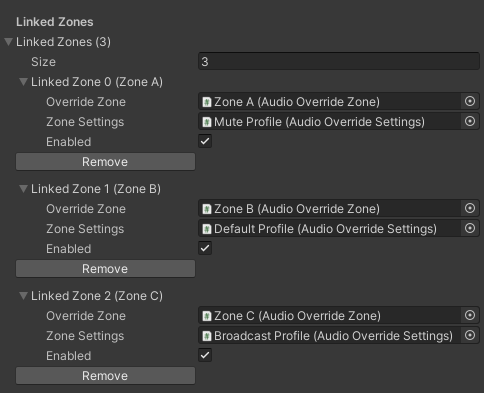 Overide Zone Editor - Linked Zones