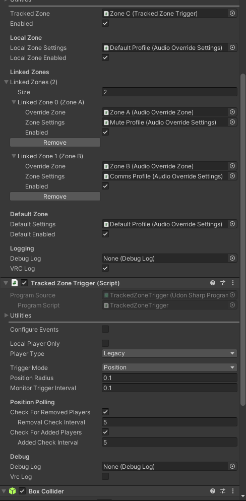 Linked Zones Example